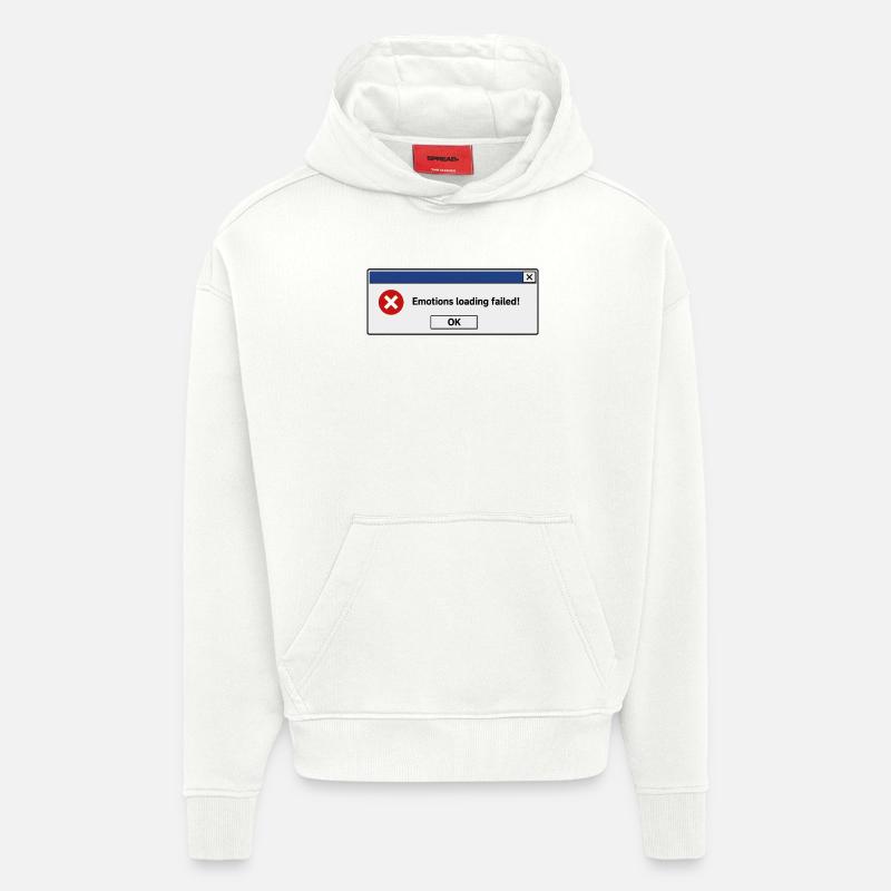 Émotions Chargement échoué | Humour introverti - Sweat à capuche bio épais oversize fabriqué en UE - OFF WHITE