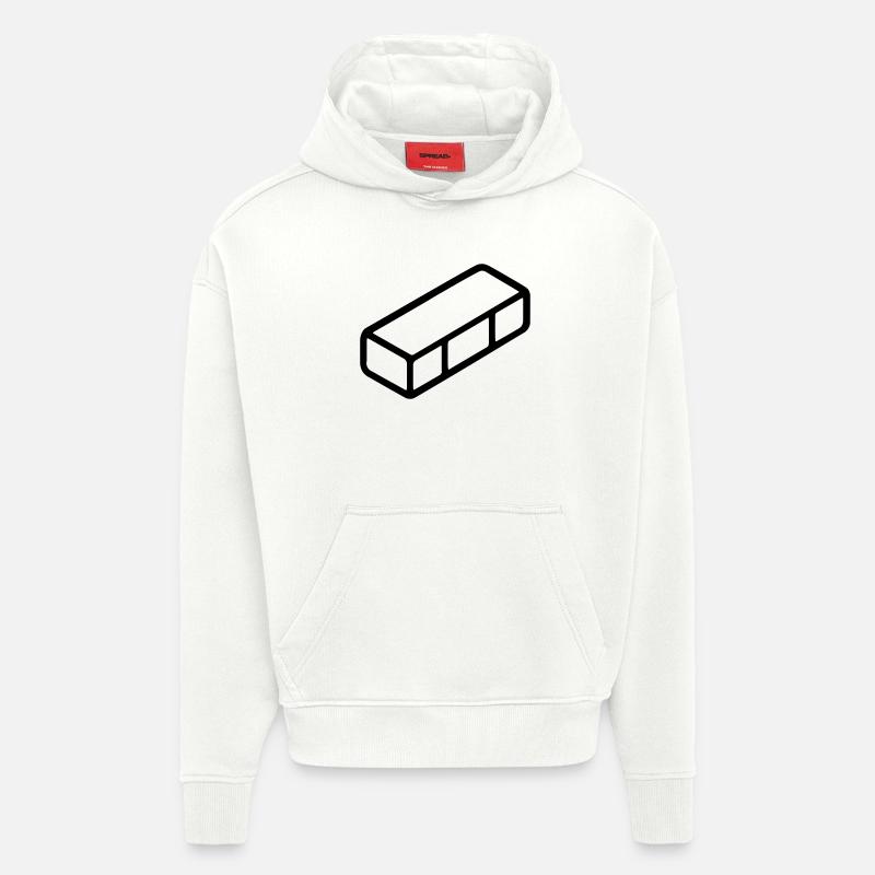 brique - Sweat à capuche bio épais oversize fabriqué en UE - OFF WHITE