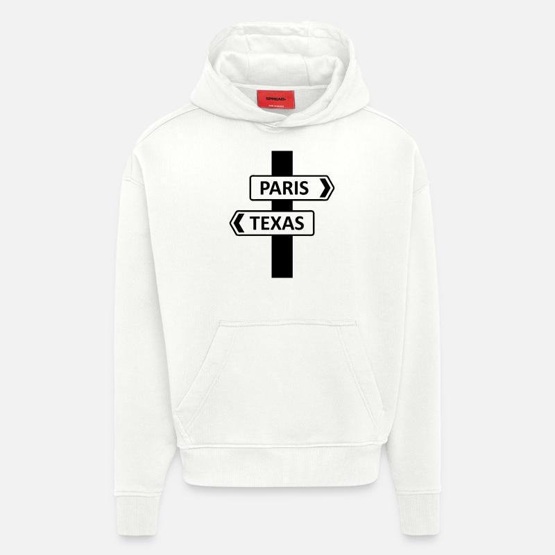 paristexas blak - Sweat à capuche bio épais oversize fabriqué en UE - OFF WHITE
