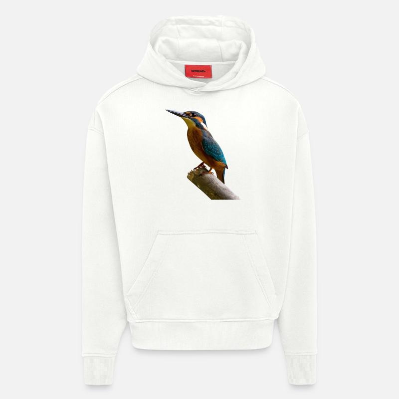 martin-pêcheur oiseau pic pic martin-pêcheur - Sweat à capuche bio épais oversize fabriqué en UE - OFF WHITE