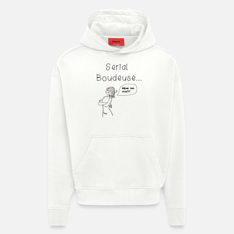 La boudeuse - Sweat à capuche bio épais oversize fabriqué en UE - OFF WHITE