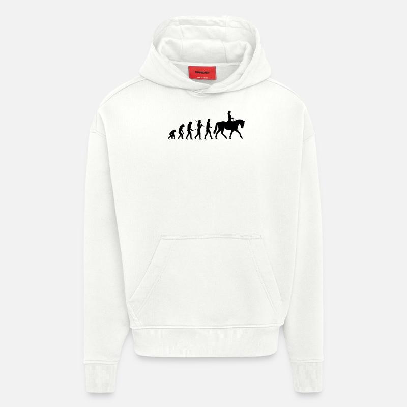 Evolution riding, equestrian gift - Hoodie- made by SPREAD  - OFF WHITE