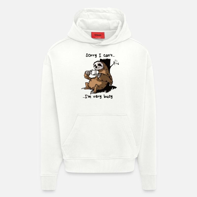 Very Busy - Sweat à capuche bio épais oversize fabriqué en UE - OFF WHITE