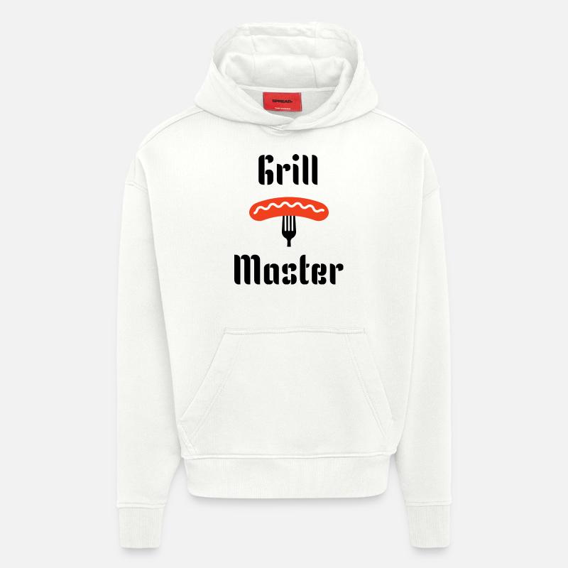 grill master2 - Sweat à capuche bio épais oversize fabriqué en UE - OFF WHITE