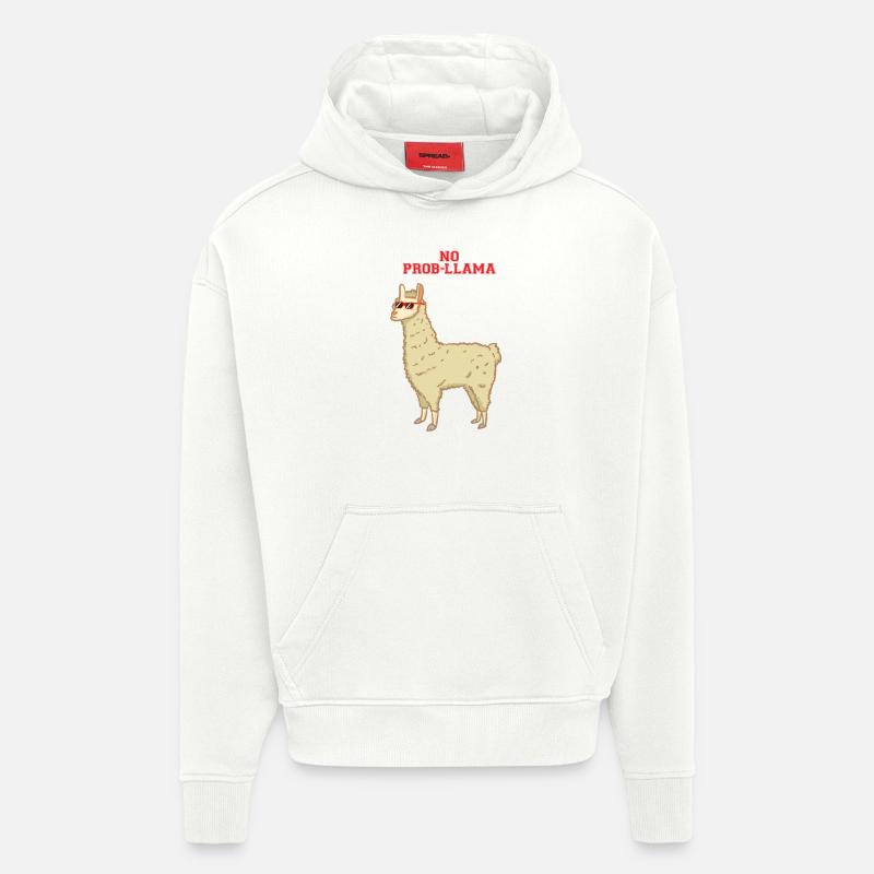 Kein Problem - no prob-llama - Lama - Hoodie- made by SPREAD  - OFF WHITE