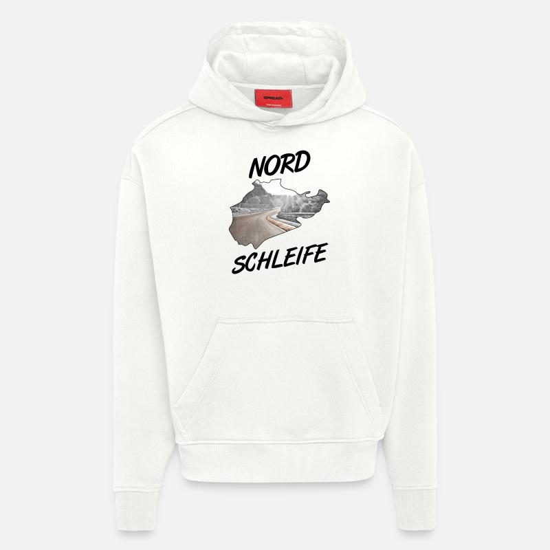 Nordschleife - Sweat à capuche bio épais oversize fabriqué en UE - OFF WHITE