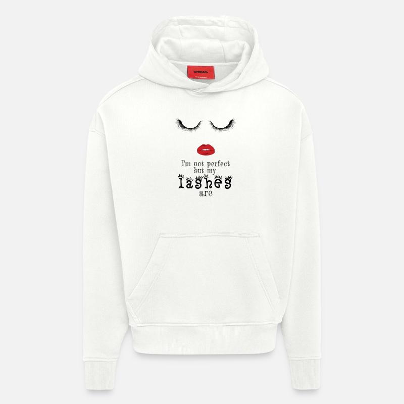 Cils parfaits - Sweat à capuche bio épais oversize fabriqué en UE - OFF WHITE
