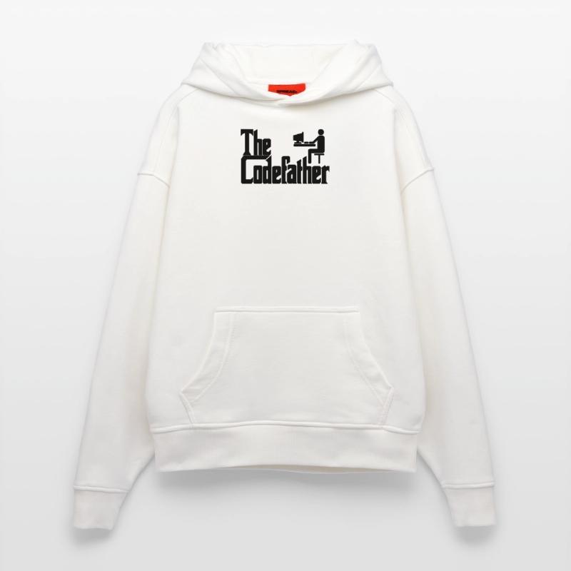 Le cadeau de codage PC Codefather Programmer Sweat à capuche bio épais oversize fabriqué en UE