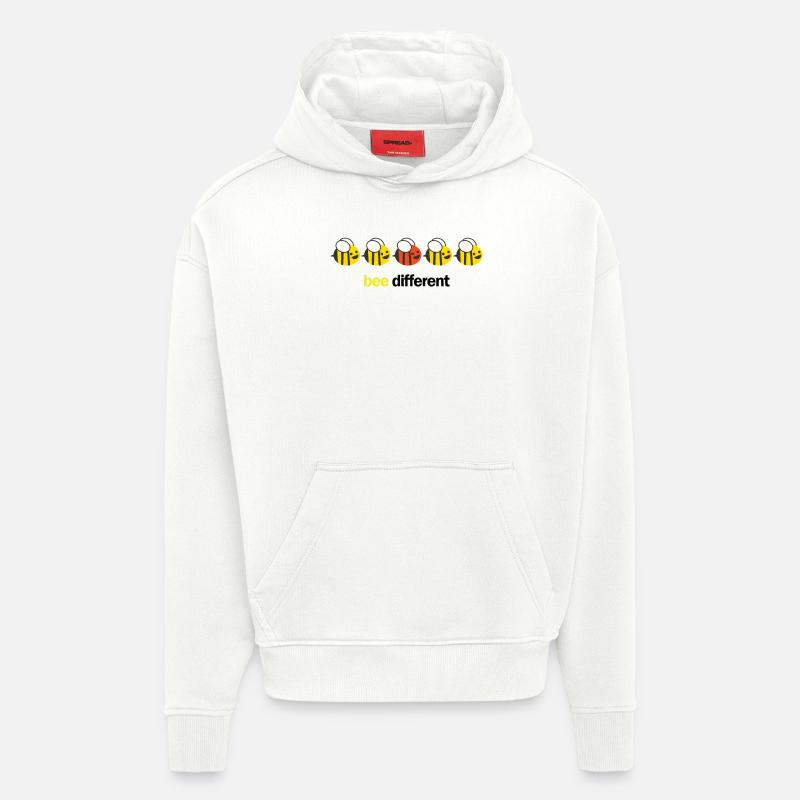 Bee different - Sweat à capuche bio épais oversize fabriqué en UE - OFF WHITE