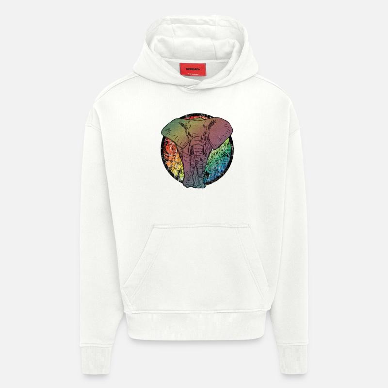 Elefant Comic - Hoodie- made by SPREAD  - OFF WHITE
