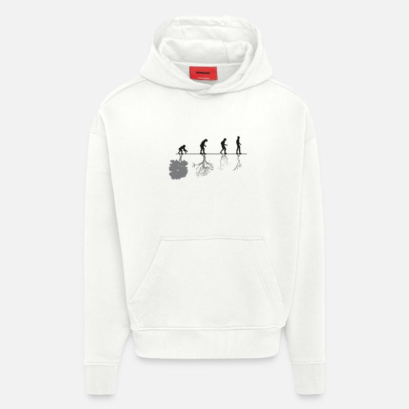 Evolution Black - Sweat à capuche bio épais oversize fabriqué en UE - OFF WHITE