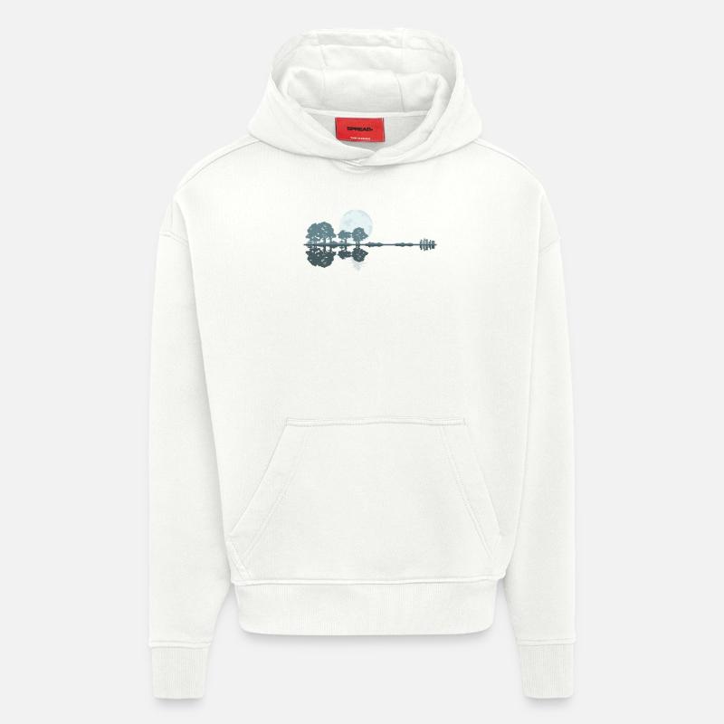 Guitar Lake Shadow Moonlight Geschenkidee - Hoodie- made by SPREAD  - OFF WHITE