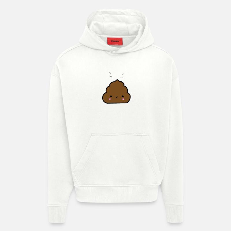 Pile de caca Emoji - Sweat à capuche bio épais oversize fabriqué en UE - OFF WHITE