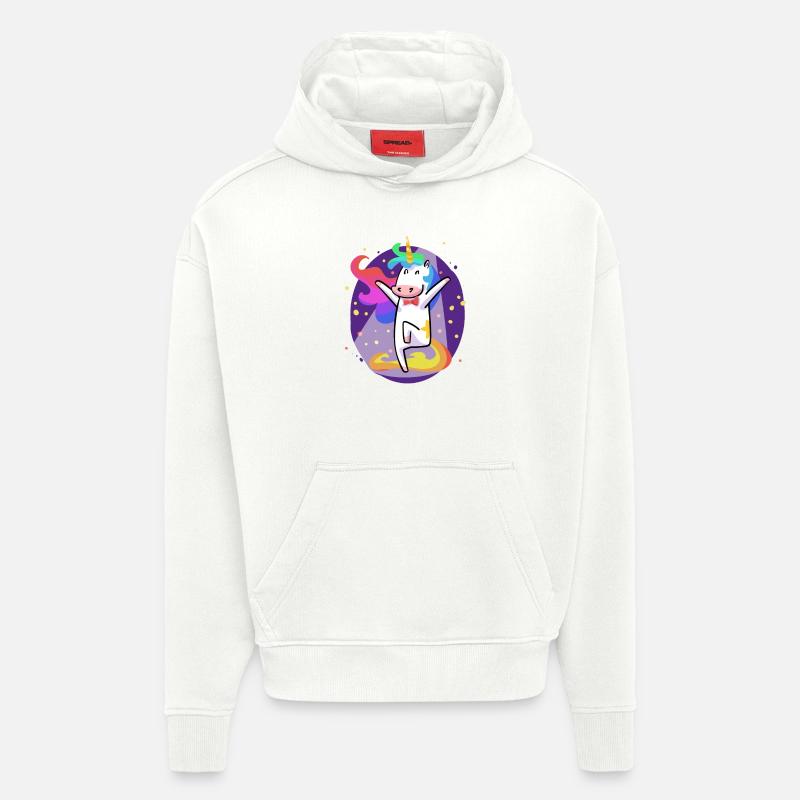 Party Licorne - Sweat à capuche bio épais oversize fabriqué en UE - OFF WHITE