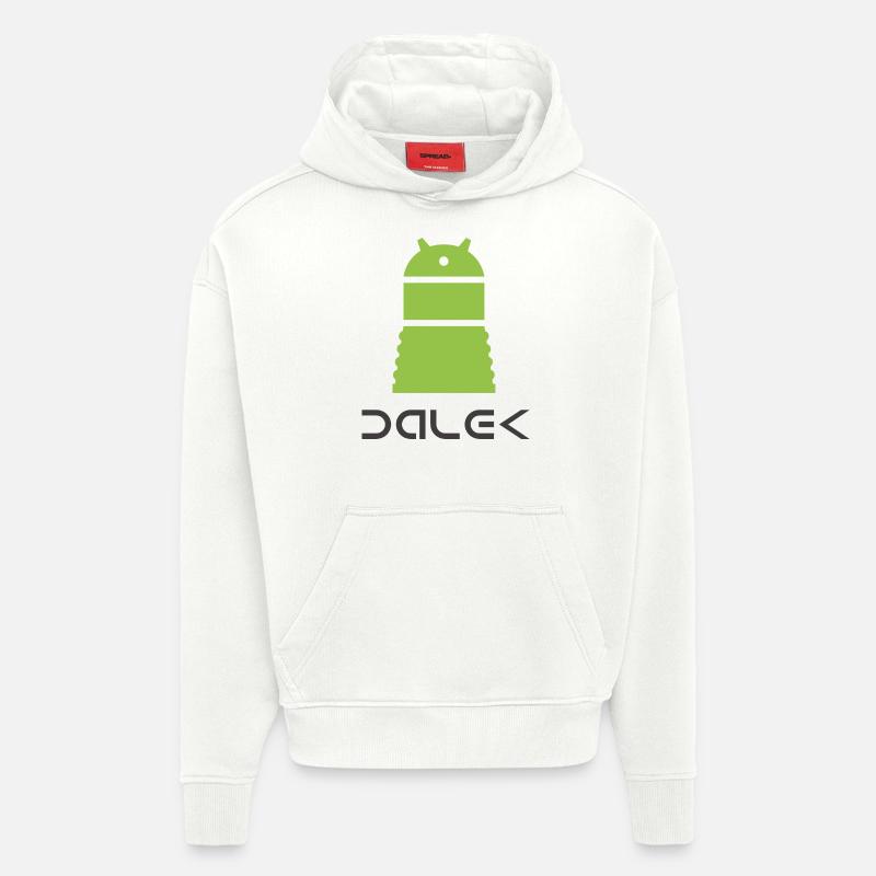 Dalek Android - Sweat à capuche bio épais oversize fabriqué en UE - OFF WHITE