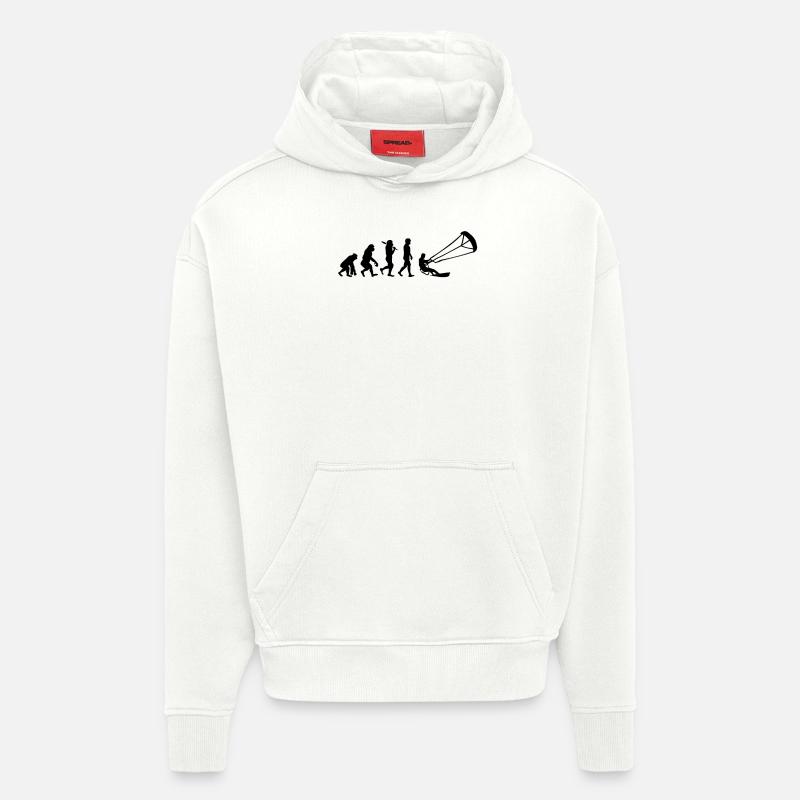 Kitesurf Evolution - Sweat à capuche bio épais oversize fabriqué en UE - OFF WHITE