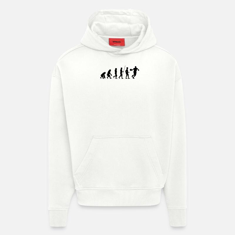 Basketball Evolution - Sweat à capuche bio épais oversize fabriqué en UE - OFF WHITE
