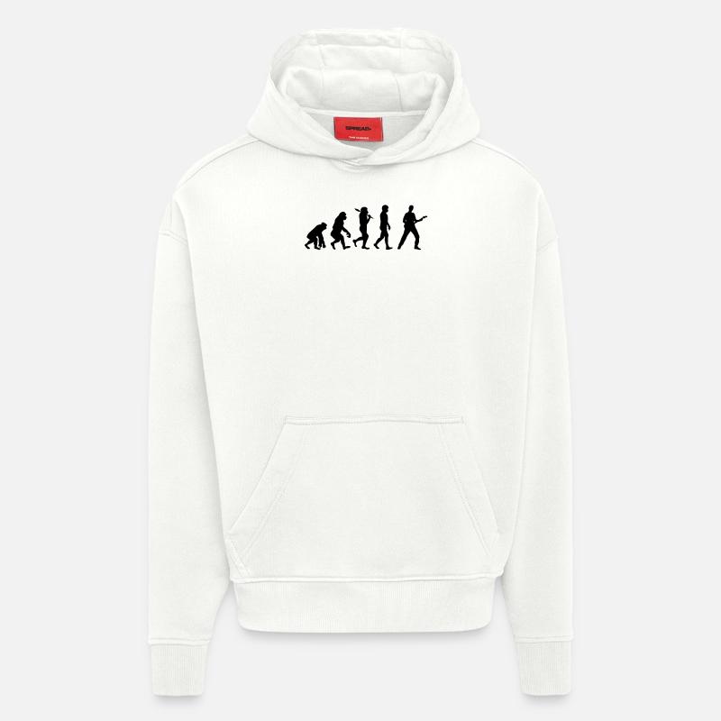 Music guitar evolution gift idea - Hoodie- made by SPREAD  - OFF WHITE