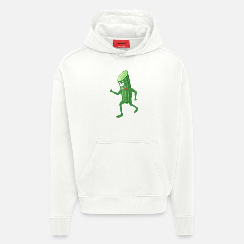 concombre - Sweat à capuche bio épais oversize fabriqué en UE - OFF WHITE