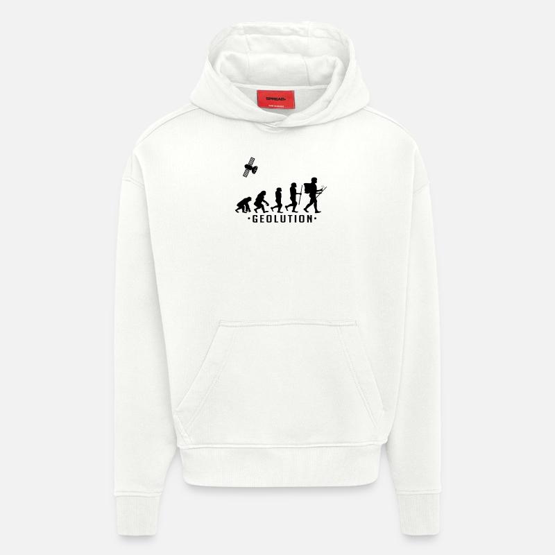 Chemise geocaching evolution Geolution - Sweat à capuche bio épais oversize fabriqué en UE - OFF WHITE