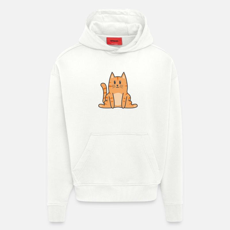 Chat Chat Kitten - Sweat à capuche bio épais oversize fabriqué en UE - OFF WHITE