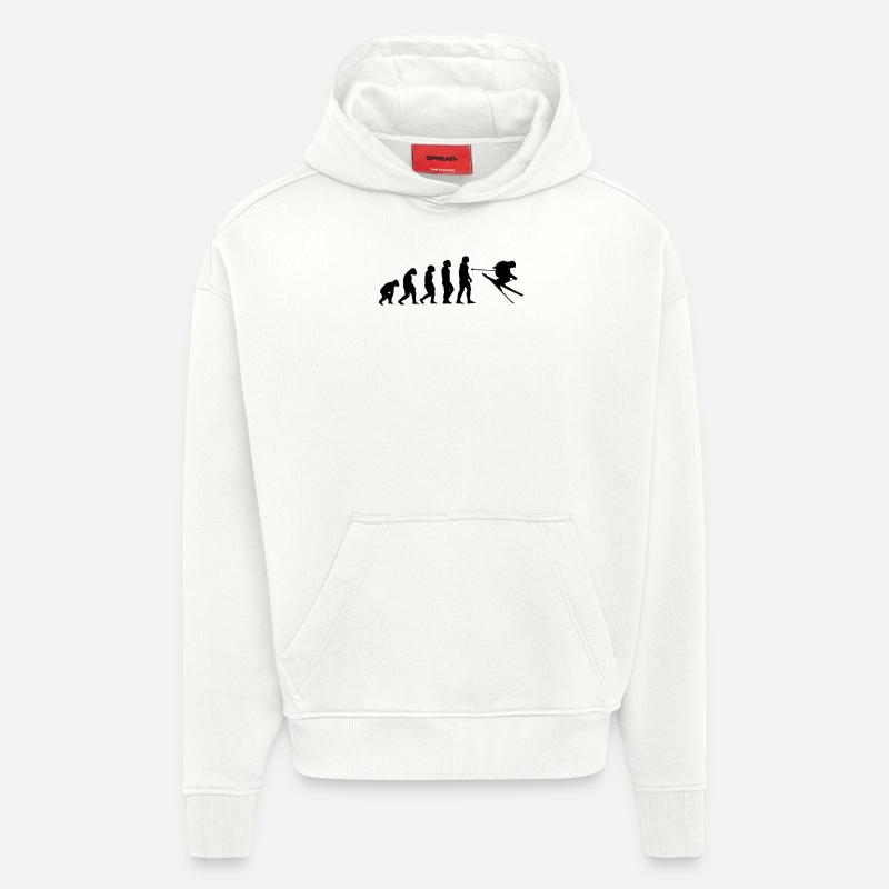 Tshirt Ski Evolution - Sweat à capuche bio épais oversize fabriqué en UE - OFF WHITE