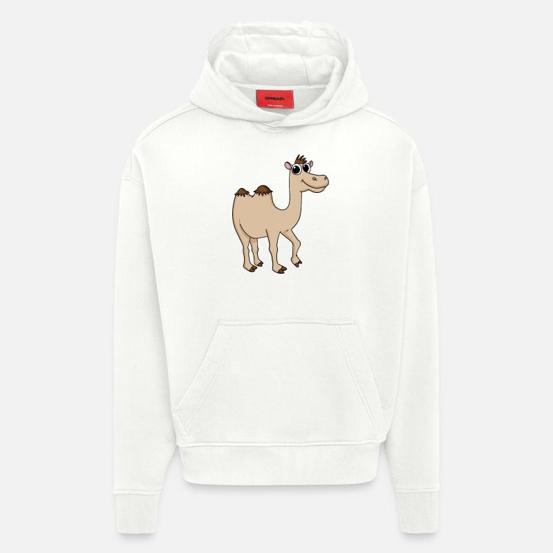 Chameau mignon - Sweat à capuche bio épais oversize fabriqué en UE - OFF WHITE