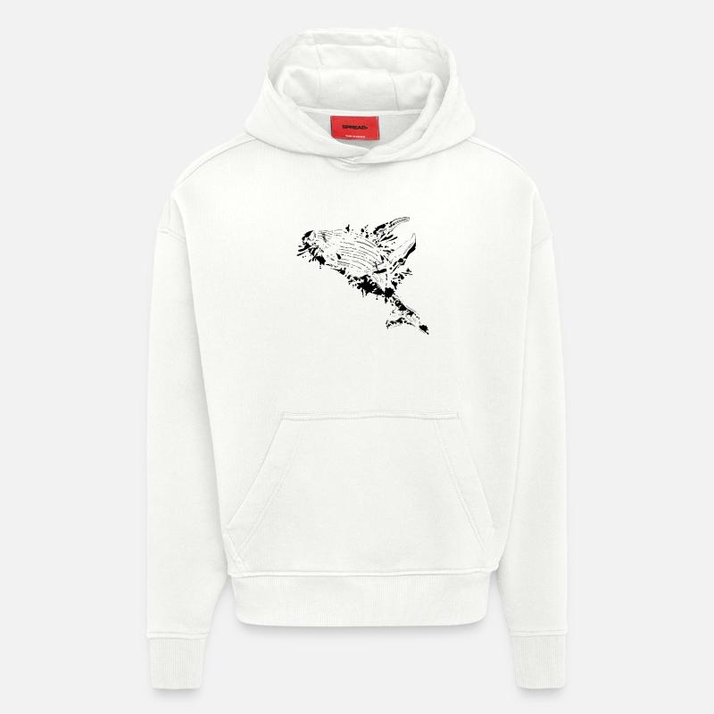Baleine à bosse cool - Sweat à capuche bio épais oversize fabriqué en UE - OFF WHITE