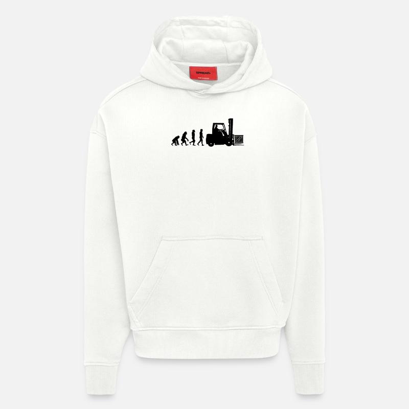 Evolution eines Staplerfahrer - Hoodie- made by SPREAD  - OFF WHITE