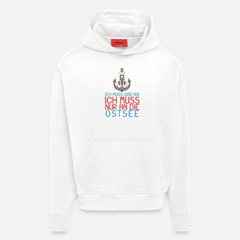 Ostsee Anker Möwe Geschenk - Hoodie- made by SPREAD  - OFF WHITE