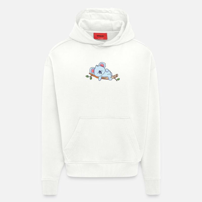 Koala dormant koala - Sweat à capuche bio épais oversize fabriqué en UE - OFF WHITE