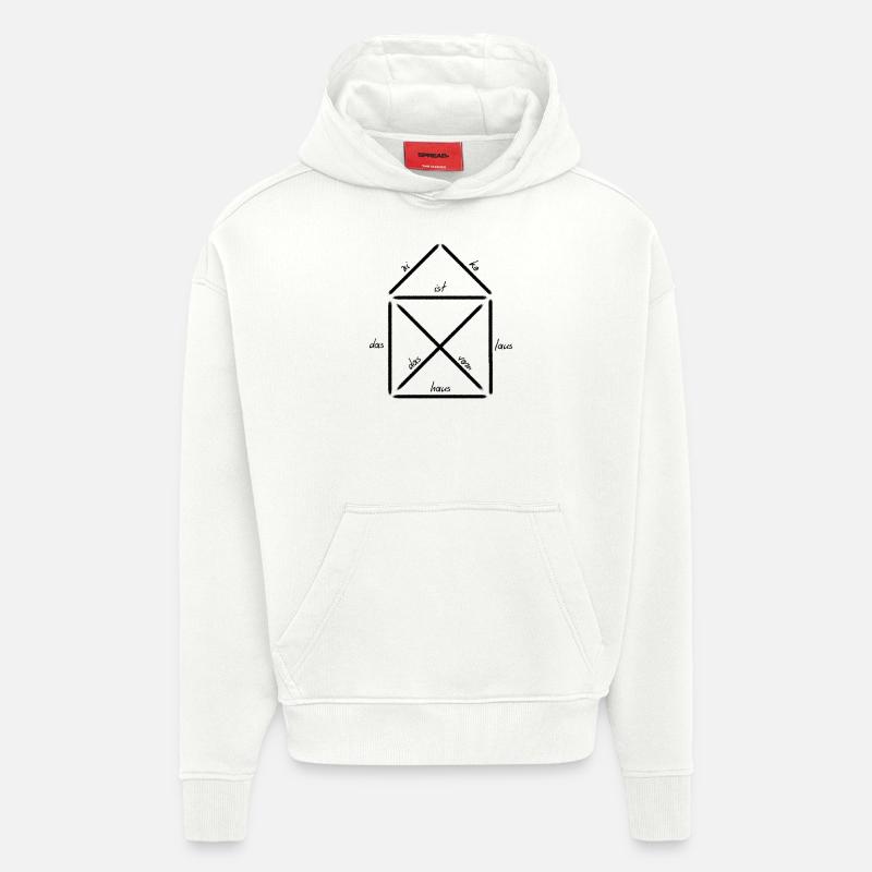 C’est la maison de Saint-Nicolas - Sweat à capuche bio épais oversize fabriqué en UE - OFF WHITE