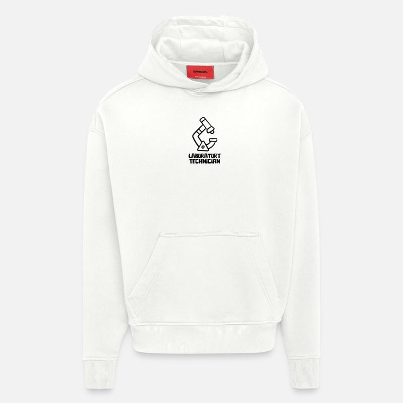 Technicien de laboratoire - Microscope - Sweat à capuche bio épais oversize fabriqué en UE - OFF WHITE