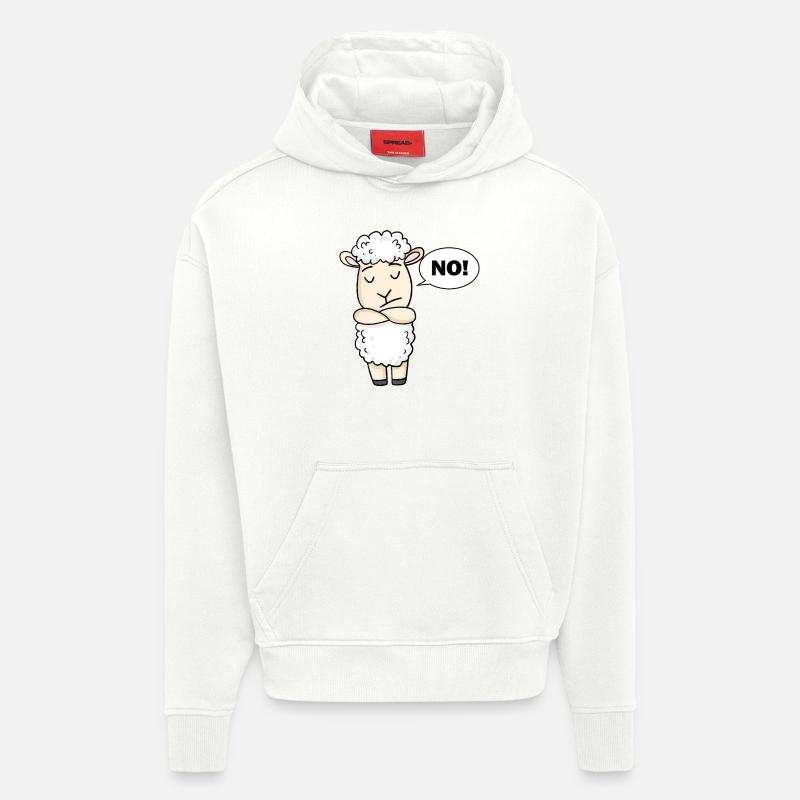 N° de moutons - Sweat à capuche bio épais oversize fabriqué en UE - OFF WHITE
