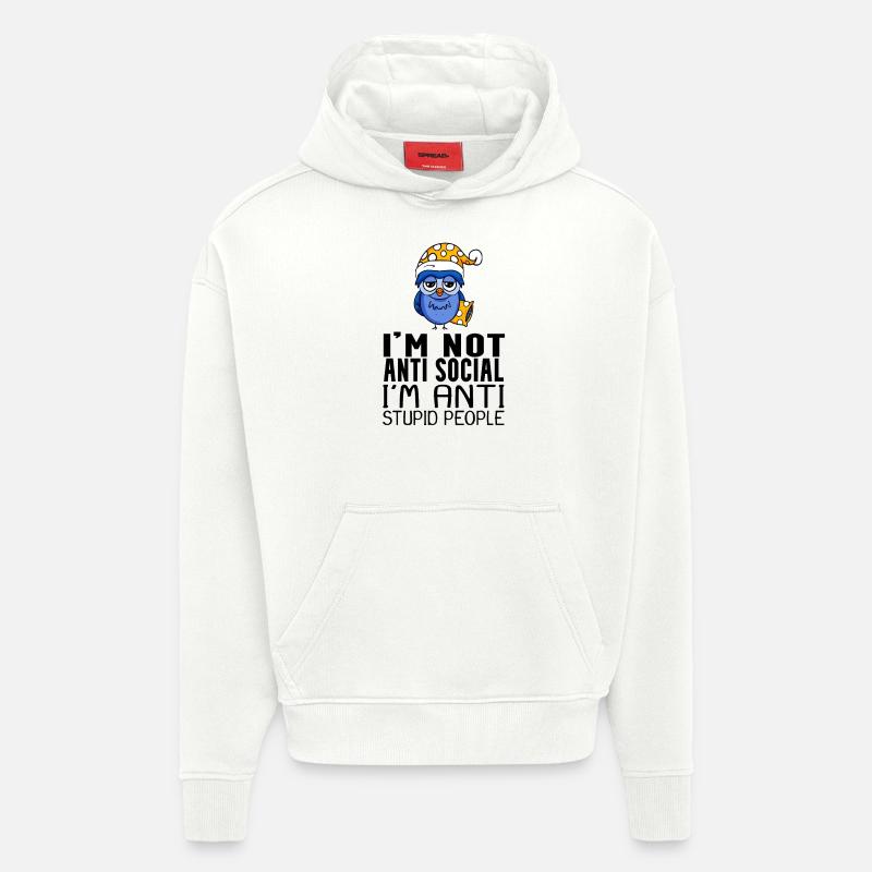 drôles de dictons stupides - Sweat à capuche bio épais oversize fabriqué en UE - OFF WHITE