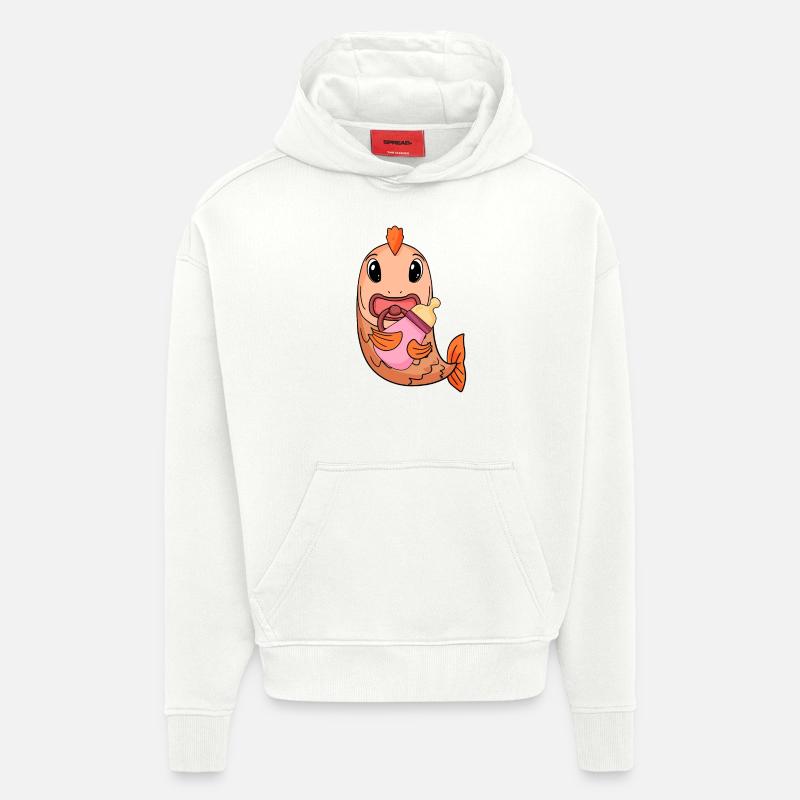Bébé poisson - Sweat à capuche bio épais oversize fabriqué en UE - OFF WHITE