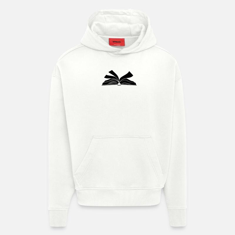 Buch lesen offenes Buch - Hoodie- made by SPREAD  - OFF WHITE