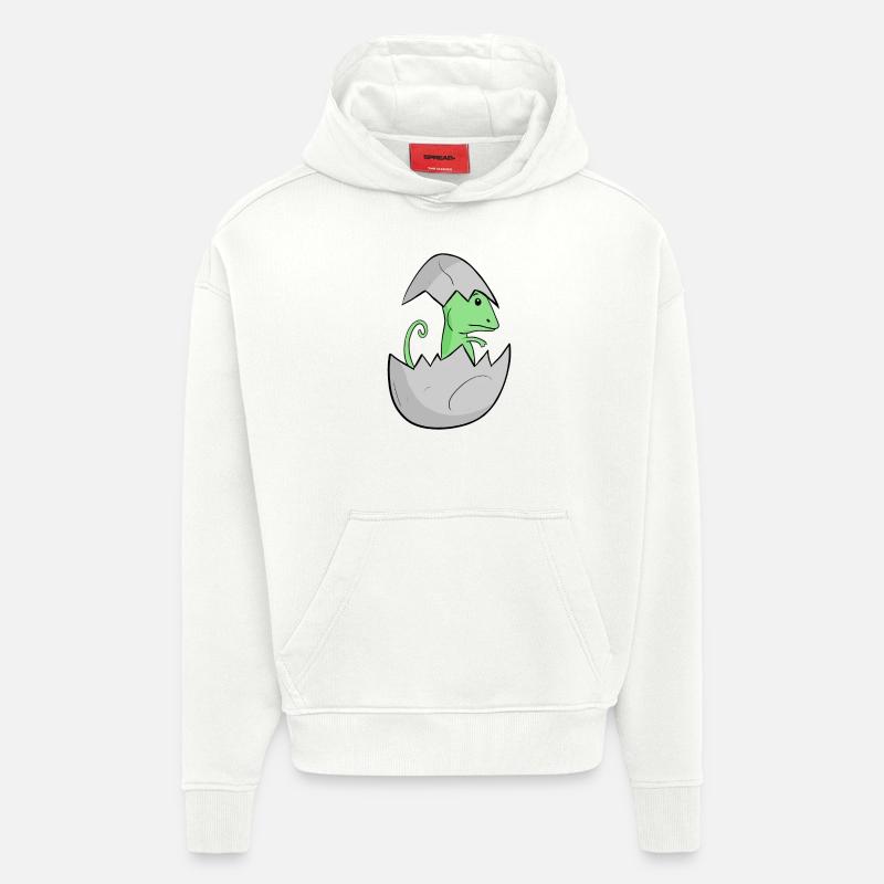 Bébé caméléon - Sweat à capuche bio épais oversize fabriqué en UE - OFF WHITE