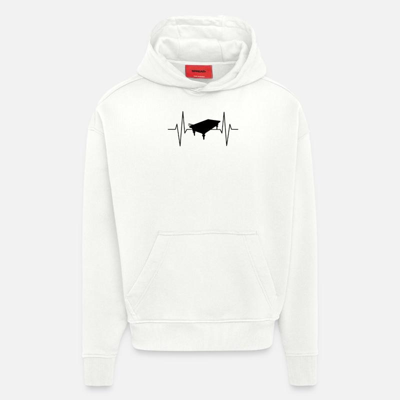 Billard Table de billard Heartbeat - Sweat à capuche bio épais oversize fabriqué en UE - OFF WHITE
