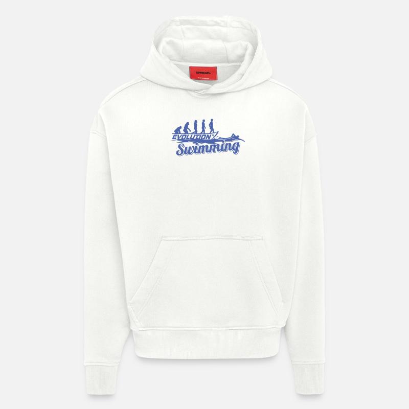 Évolution du nageur - Sweat à capuche bio épais oversize fabriqué en UE - OFF WHITE