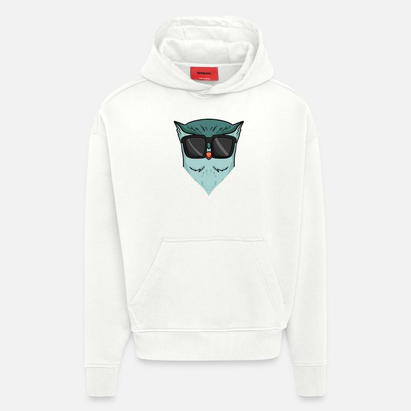 Coole Eule mit Sonnenbrille - Hoodie- made by SPREAD  - OFF WHITE