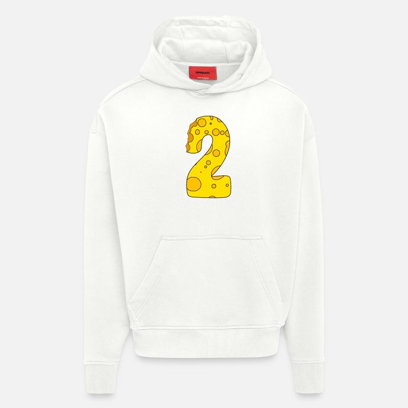 Fromage numéro 2 - Sweat à capuche bio épais oversize fabriqué en UE - OFF WHITE