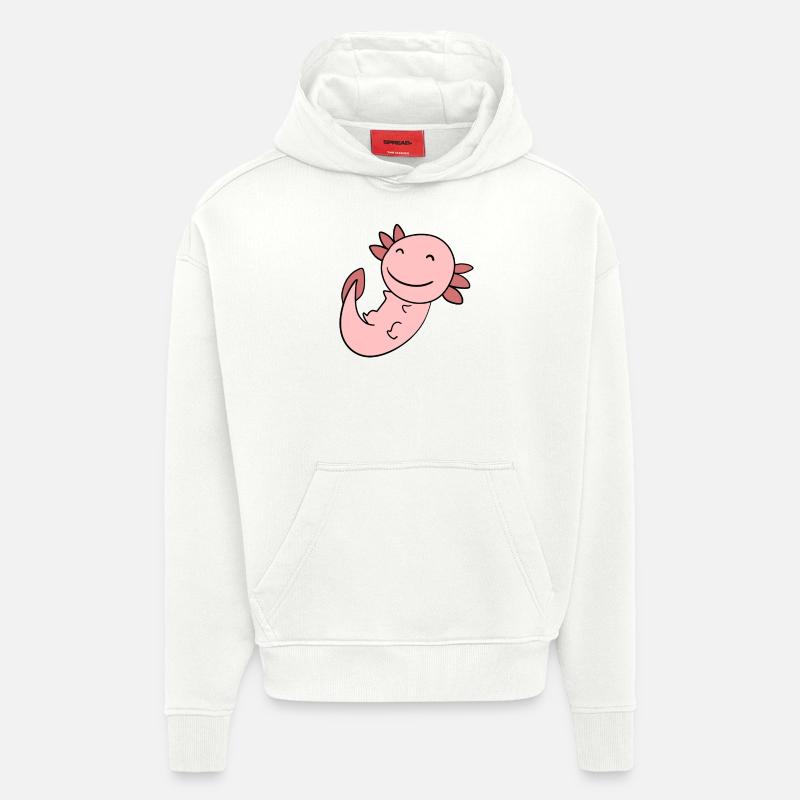 Axolotl Rose Doux - Sweat à capuche bio épais oversize fabriqué en UE - OFF WHITE