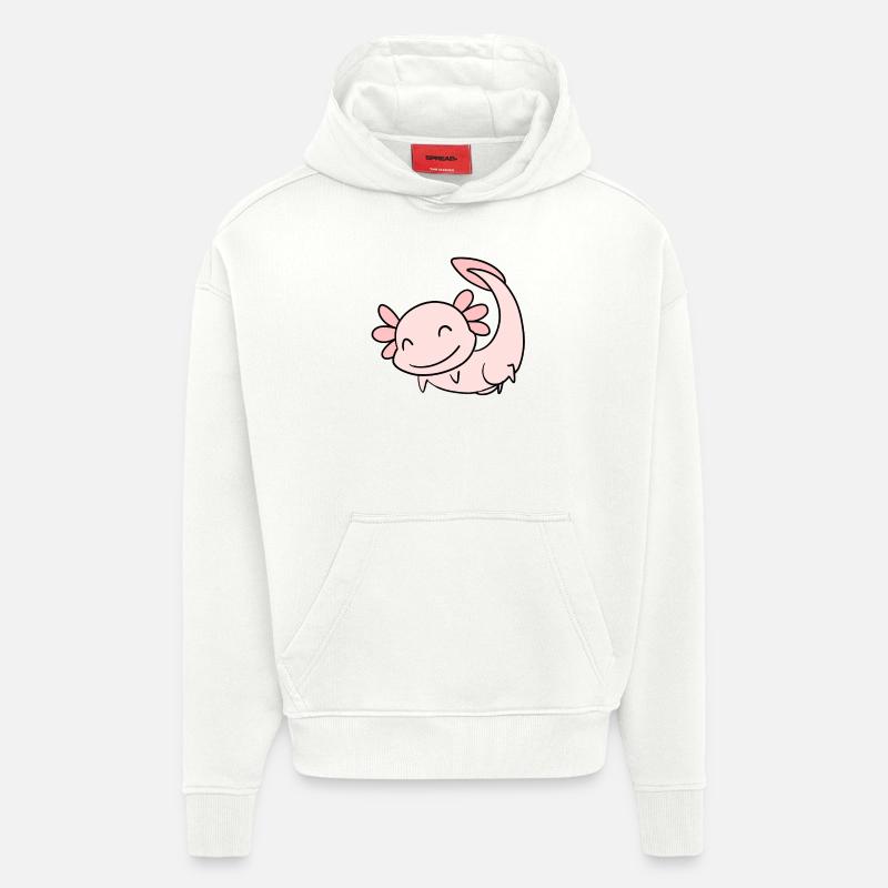 Axolotl Rose Doux - Sweat à capuche bio épais oversize fabriqué en UE - OFF WHITE