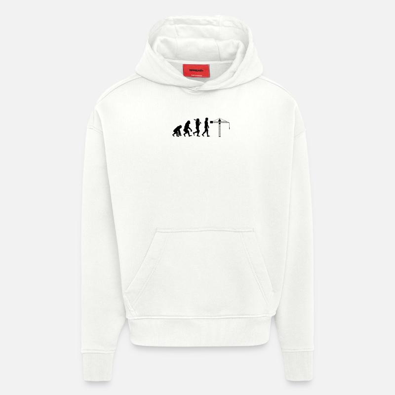 Évolution du grutier - Sweat à capuche bio épais oversize fabriqué en UE - OFF WHITE