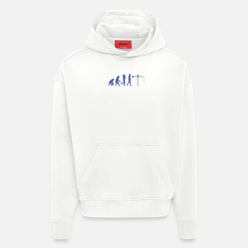Évolution du grutier - Sweat à capuche bio épais oversize fabriqué en UE - OFF WHITE