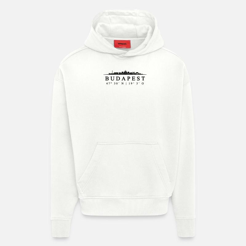 Budapest coordonne la conception - Sweat à capuche bio épais oversize fabriqué en UE - OFF WHITE
