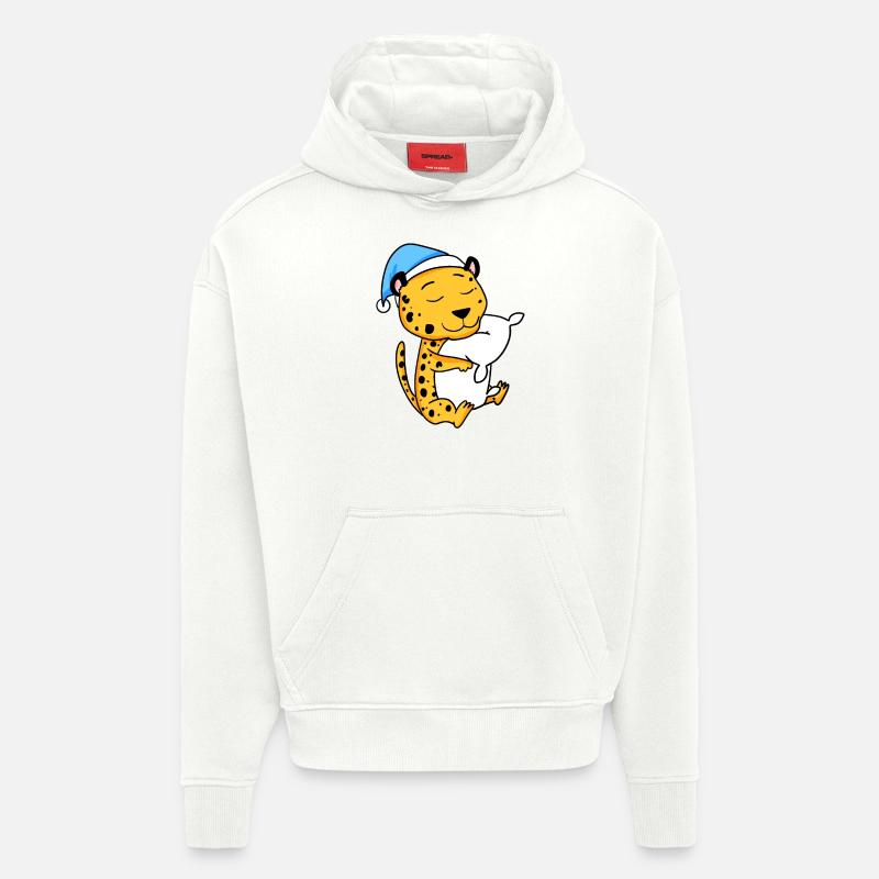 Guépard - Sweat à capuche bio épais oversize fabriqué en UE - OFF WHITE