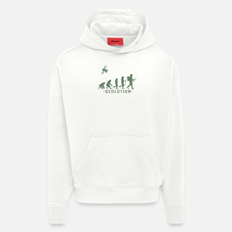 Geocaching evolution Shirt Geolution - Hoodie- made by SPREAD  - OFF WHITE
