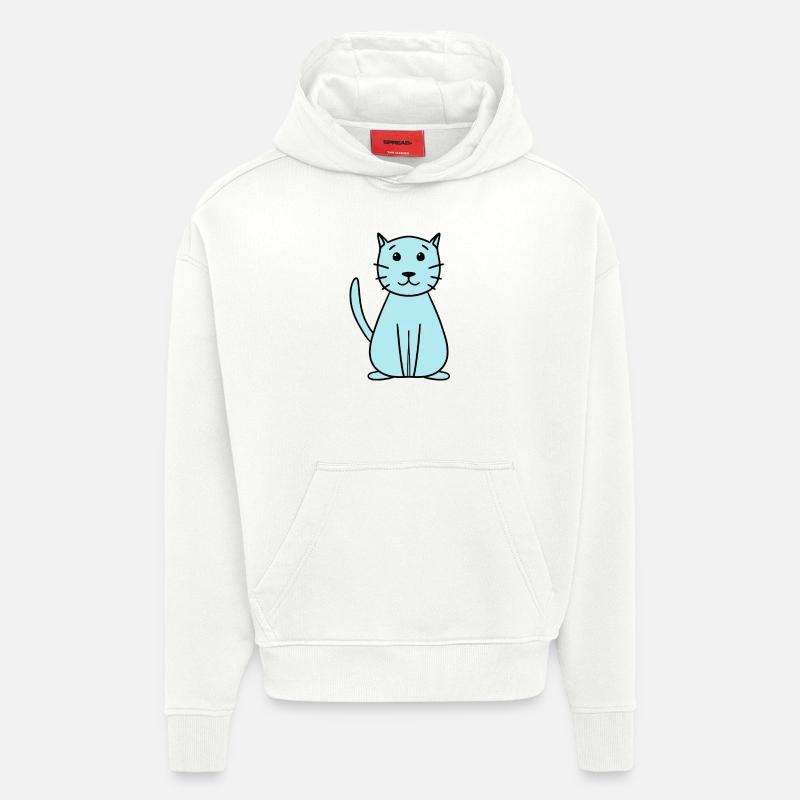 chat mignon simple - Sweat à capuche bio épais oversize fabriqué en UE - OFF WHITE